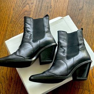 & Other Stories Square toe leather cowboy boots
